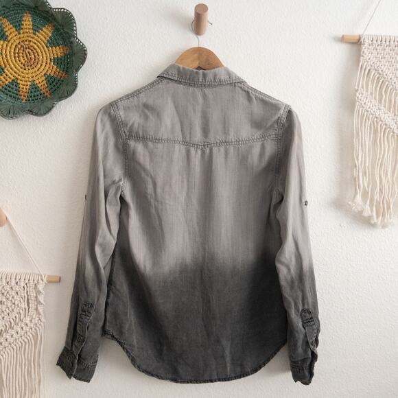 Cloth & Stone Gray Ombre Tencel Lyocell Button Down Shirt Size XS - Picture 2 of 7